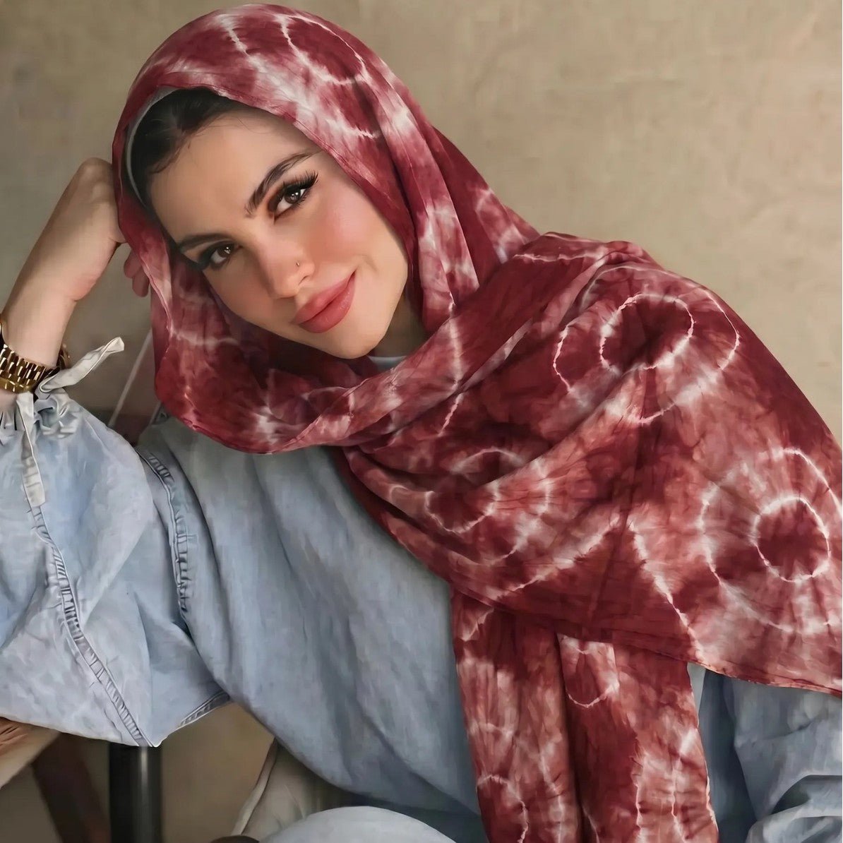 Tie-Dye Hijab Scarf(MH232)