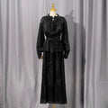 Tiered Ruffle Maxi Dress with Fitted Waist(MS359)