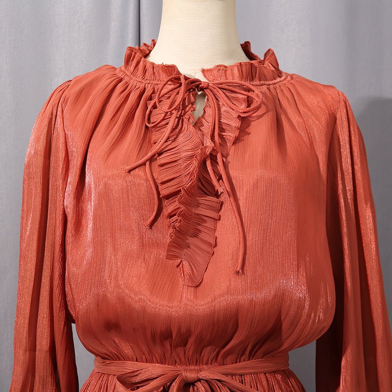 Tiered Ruffle Maxi Dress with Fitted Waist(MS359)