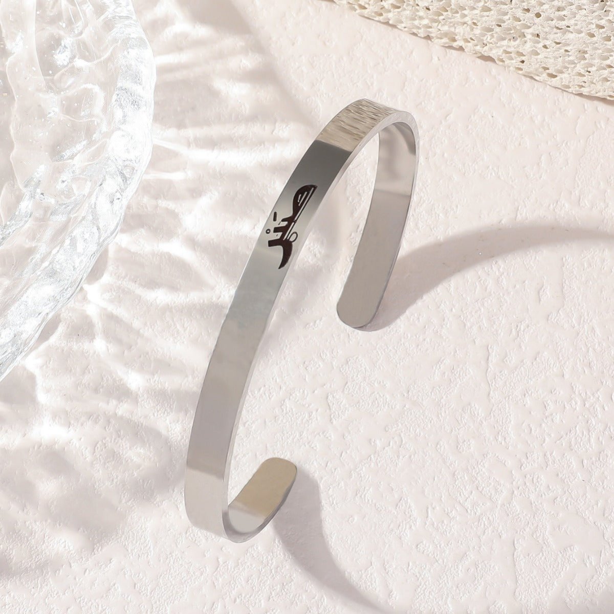 Titanium Steel Letter C Shape Open Bracelet(MAC229)(WITH GIFT BOX)