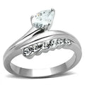 TK1080 - High polished (no plating) Stainless Steel Ring with AAA
