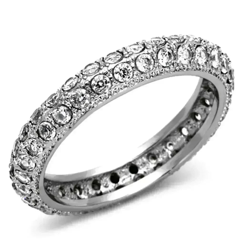 TK1225 - High polished (no plating) Stainless Steel Ring with AAA