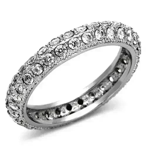 TK1225 - High polished (no plating) Stainless Steel Ring with AAA