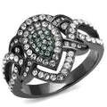 IP Gun Black Stainless Steel Ring with Multi-Color Crystals TK2679