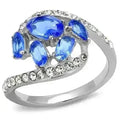 High-Polish Stainless Steel Ring – Synthetic Sapphire Simplicity