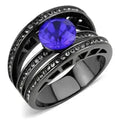 TK3453 - IP Light Black  (IP Gun) Stainless Steel Ring with Top Grade