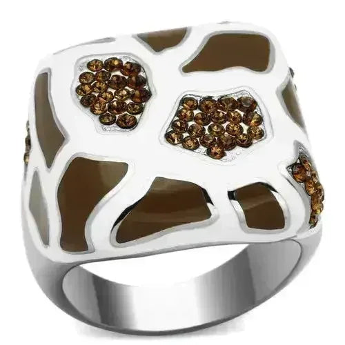 TK847 - High polished (no plating) Stainless Steel Ring with Top Grade