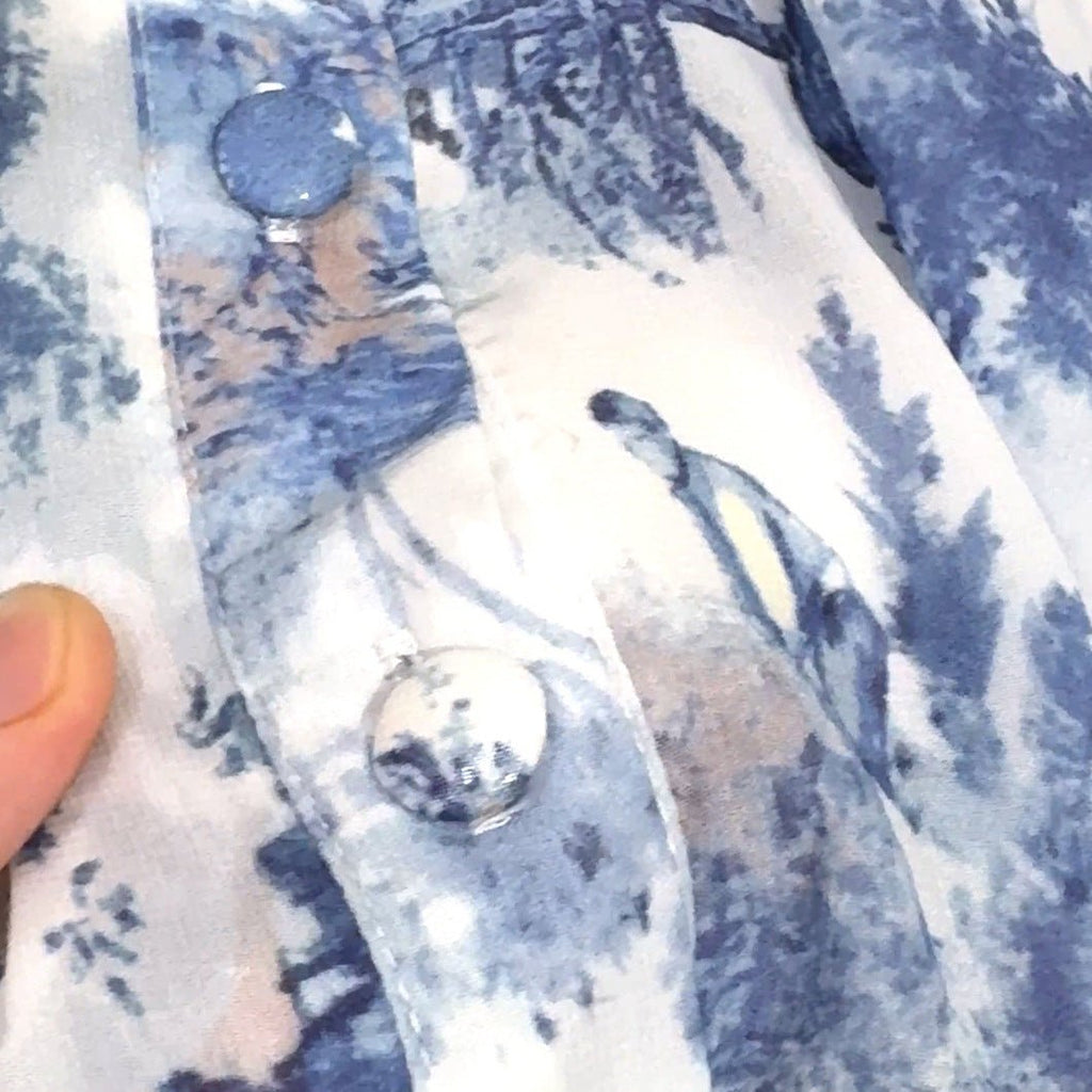 Toile de Jouy Print Ruffle Maxi Dress(MS422)
