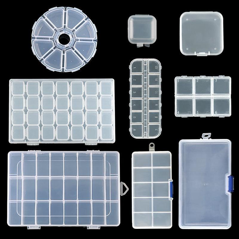 Transparent Plastic Storage Jewelry Box Compartment Adjustable Container For Beads Earring Box For Jewelry Rectangle Box Case Storage Container for Jewelry Beads Earring