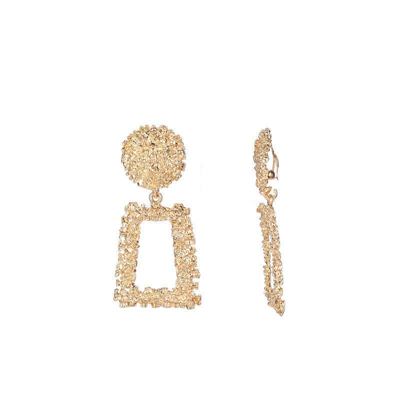 Trapezoid Dangle Earrings with Carved Texture (MAC322)