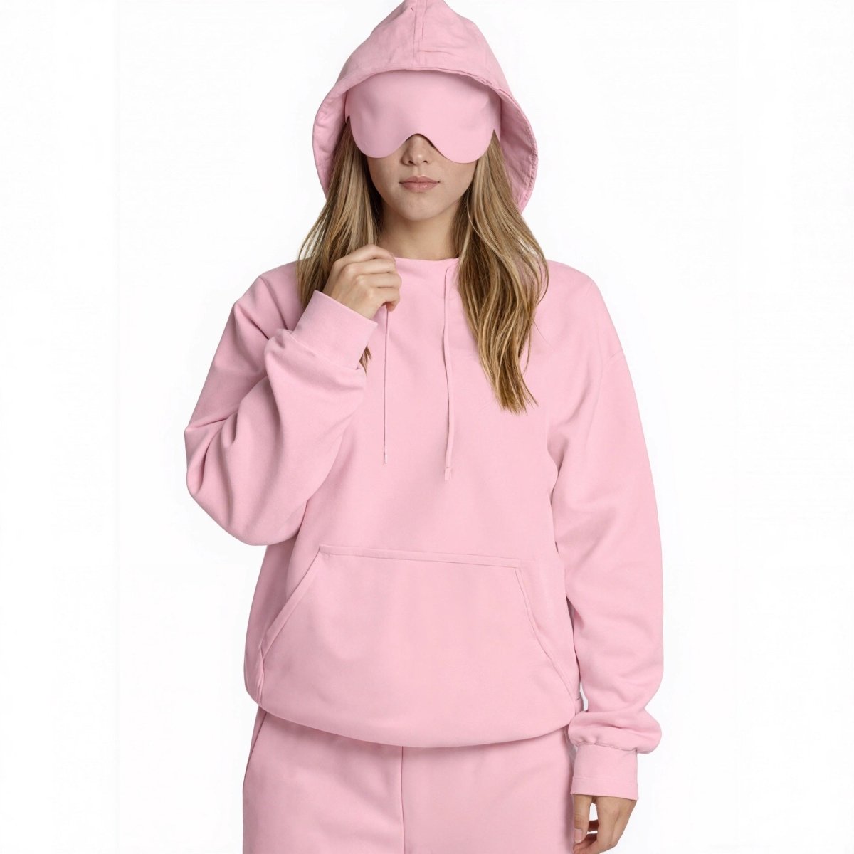 Travel Mode Eye Mask Hoodie | Oversized Pullover with Built-In Sleep Mask(MS209)