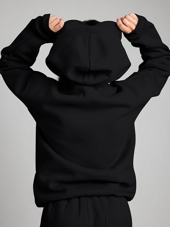 Travel Mode Eye Mask Hoodie | Oversized Pullover with Built-In Sleep Mask(MS209)