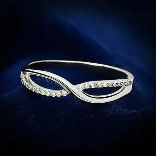 TS087 Rhodium Sterling Silver Ring – AAA Clear CZ Solitaire