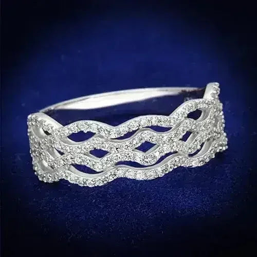 TS106 Rhodium Sterling Silver Ring – AAA Clear CZ Solitaire