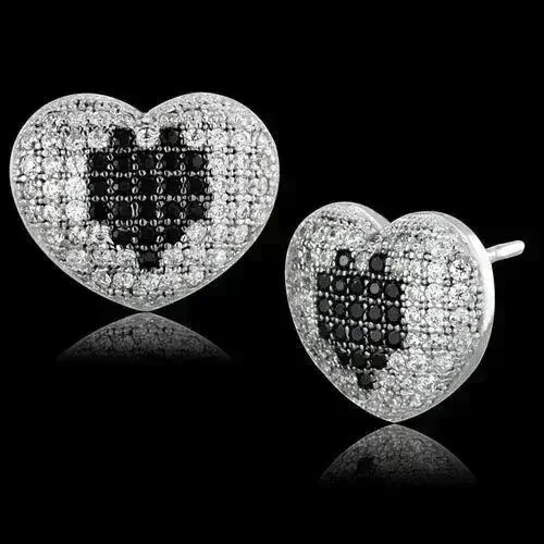 Sterling Silver Black CZ Earrings – TS483 – Femstylo