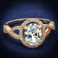 TS489 Rose Gold Sterling Silver Ring – AAA Clear CZ Solitaire