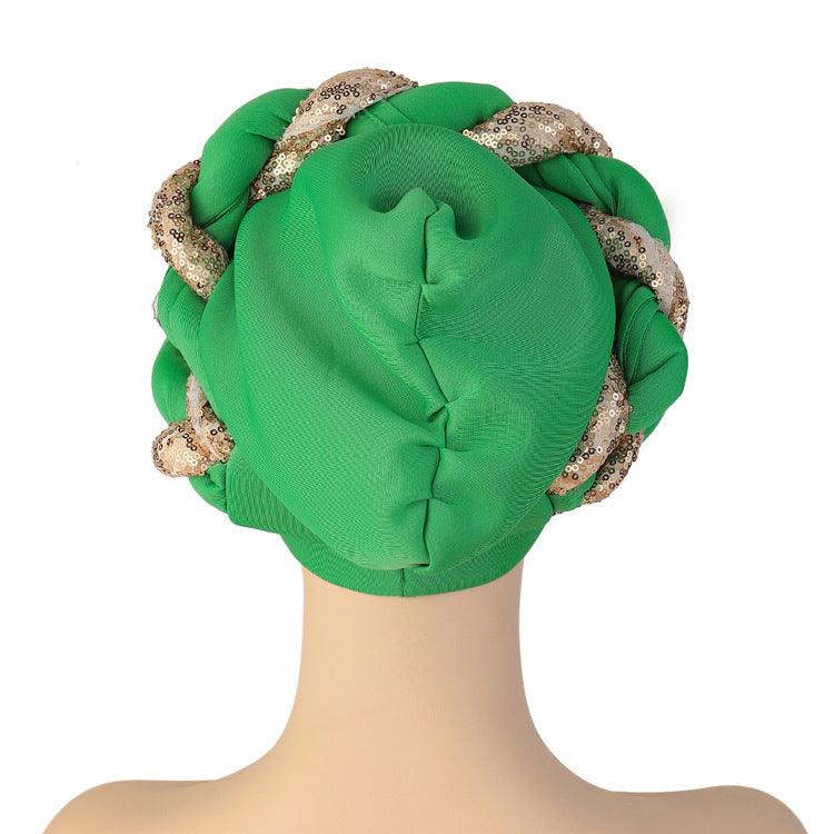 Turbans Pleated Soft Beanie Headwrap Lightweight African Hat Arab Wrap Elegant Muslim Turban Scarf Women Hijabs Hair Accessories Cap bonnet for Women