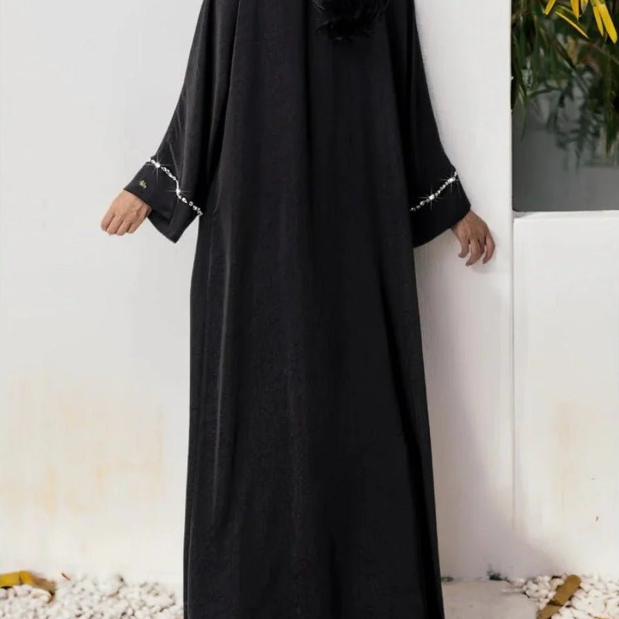 Two-Piece Kaftan Fashion Hand-Stitched Diamond Dress(MOA150)