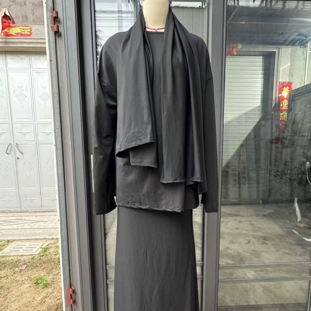 Two-Piece Modest Set with Attached Hijab (MS381)