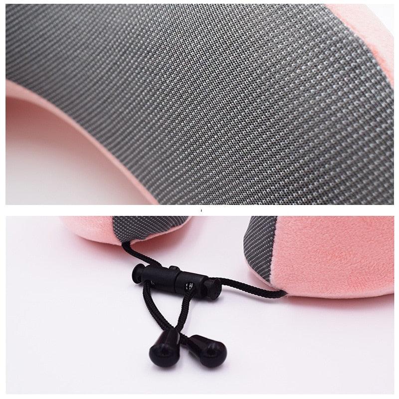 U-Shape Travel Pillow Pure Memory Foam Neck Pillow for Airplane Office Nap Cervical Pillows Flight Sleeping Head Neck Support Memory Cotton Neck Pillow Cervical Vertebra Travel Portable Noon Break Aircraft Neck Pillow For Traveling