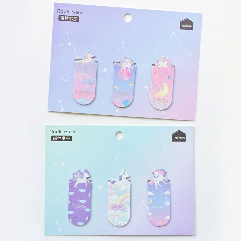 Unicorn Magnetic Bookmarks Books Marker Of Page Student Stationery School Office Supply Bookmarks for Book Lovers Magnet Book Markers Magnet Page Marker Clips For Students Teacher Supplies