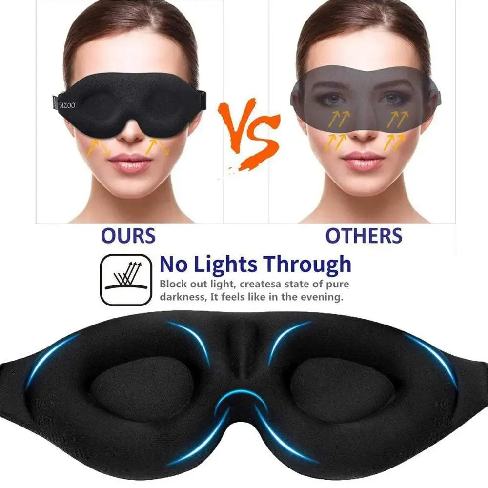 Unique 3D Contoured Cup Blindfold Concave Molded Night Sleep Mask Upgraded Eye Cover With Adjustable Strap Eye Pillow Soft Comfy Eye Shade For Nap Travel Night Shift