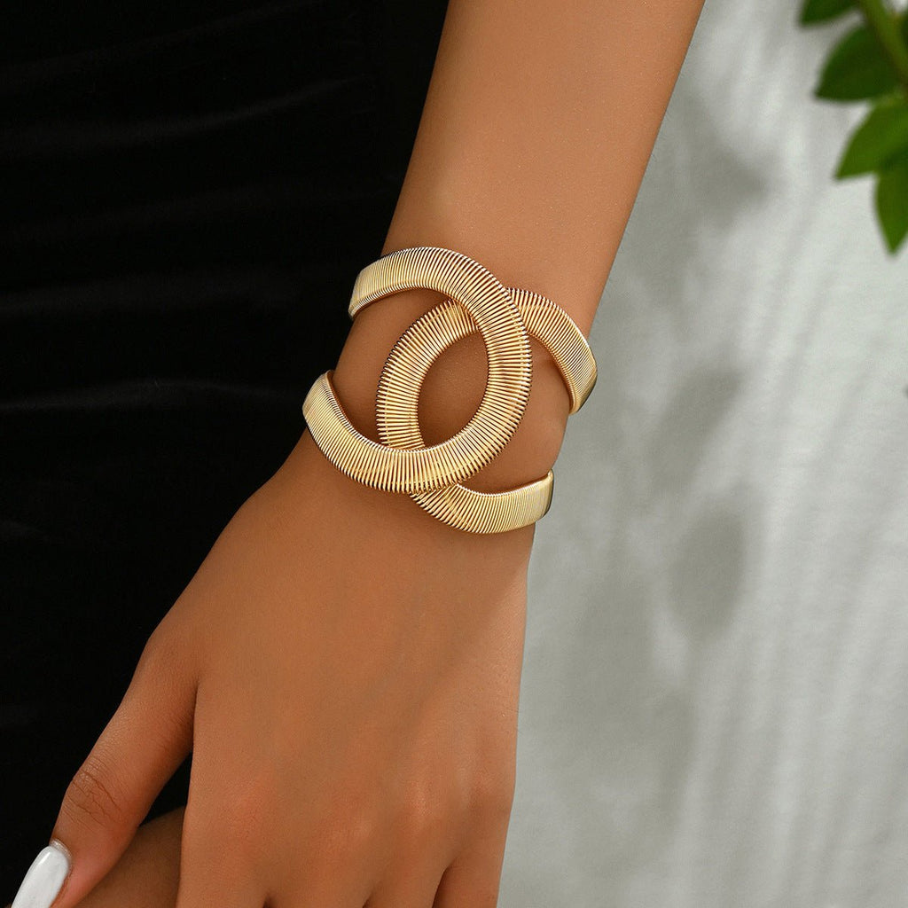 Unique Coil Spring Bangle Statement Wrist Accessory (MAC416)