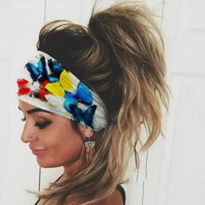 Unique Design Women's Summer Hair Bands Print Headband Stylish Cross Turban Bandanas Hair Accessories Headwrap Headwear Gift