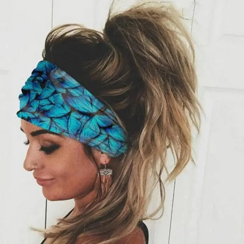 Unique Design Women's Summer Hair Bands Print Headband Stylish Cross Turban Bandanas Hair Accessories Headwrap Headwear Gift