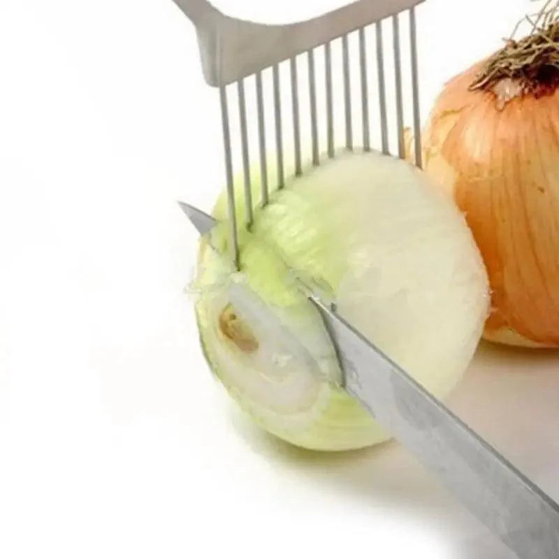 Unique Style 1PC Stainless Steel Onion Needle Onion Holder Handheld Simple Slicer Fruit Vegetable Cutter Potato Kitchen Tool Bar Accessories