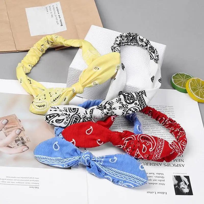 Unique Style Women's Soft Solid Print Headbands Vintage Cross Knot Elastic Hairbands Bandanas Girls Hair Bands Hair Accessories