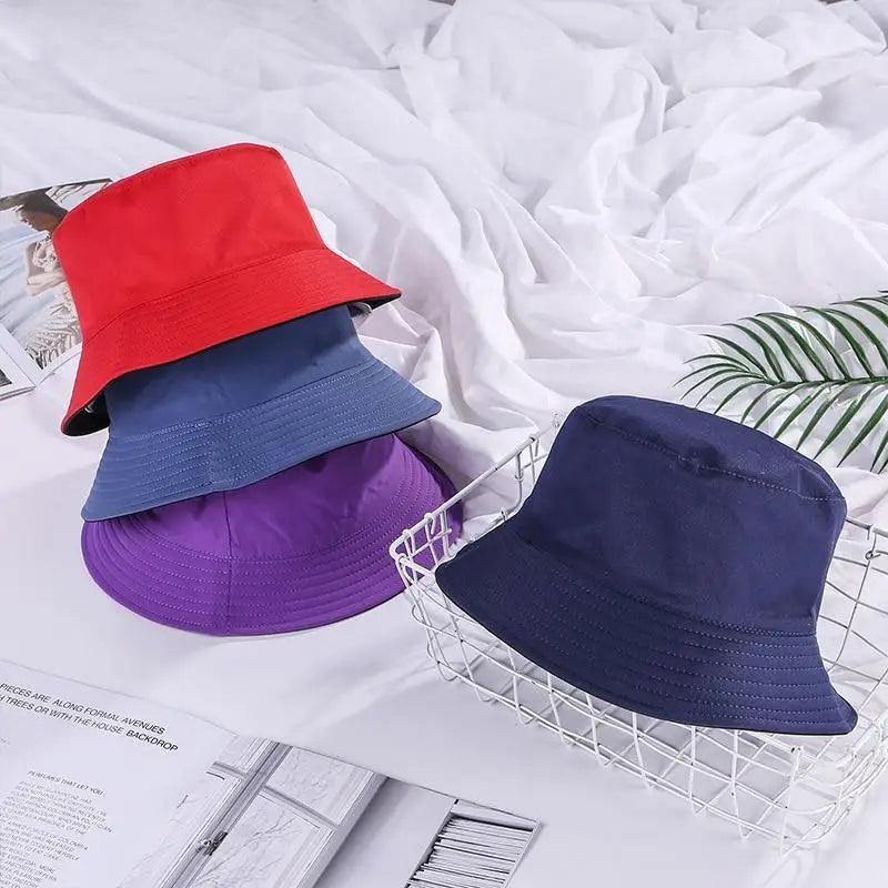Unisex Double-faced Bucket Hat Colorful Sunscreen Women One Size Hat Outdoor Activities Modern Men Hats