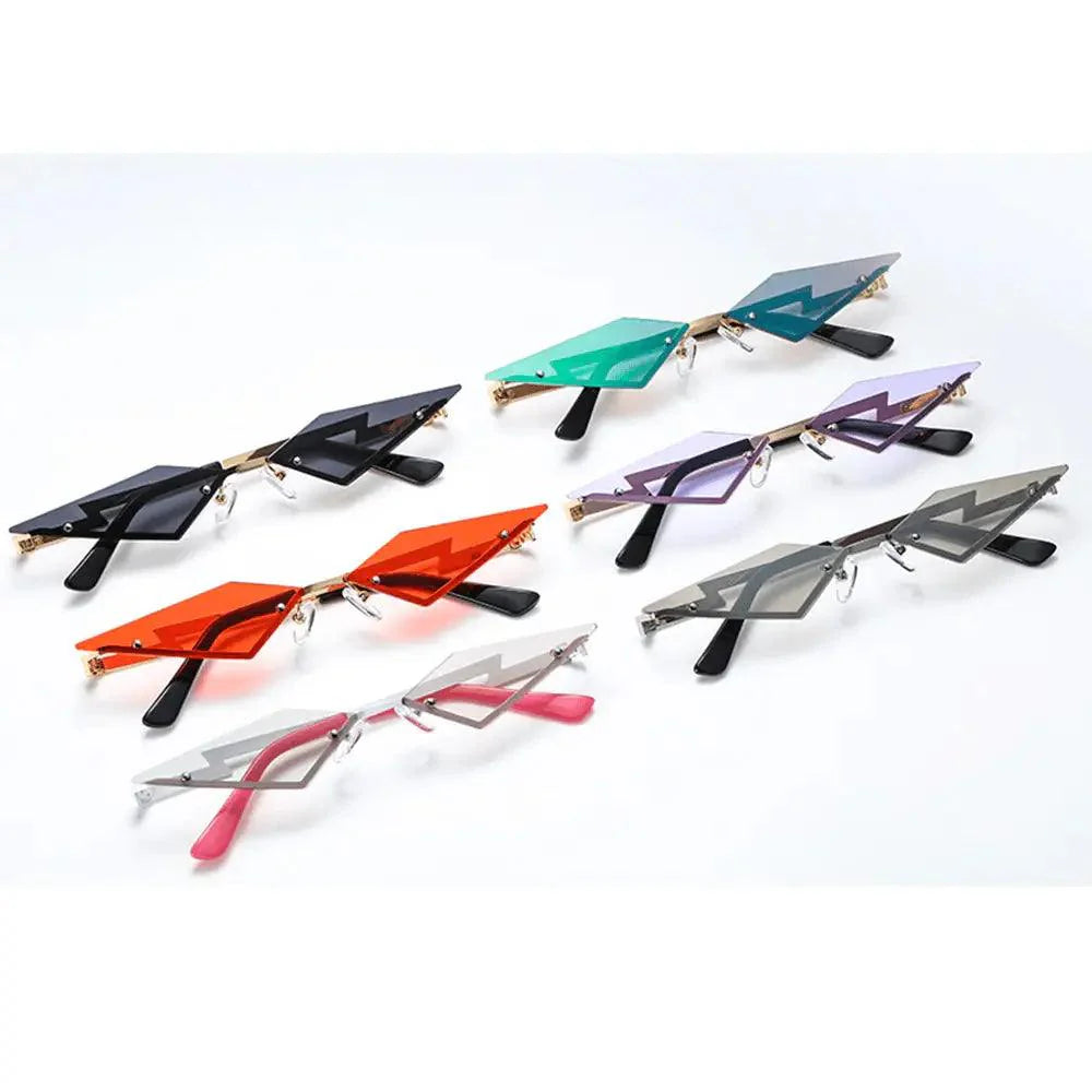 Unisex Elegant Diamond Shape Rimless Sunglasses Vintage Sun Glasses Cute Designs Excellent Gift For Summer