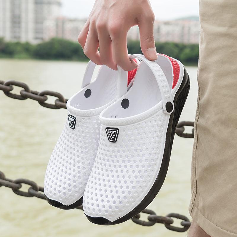 Unisex Fashion Beach Sandals Thick Sole Slipper Waterproof Anti-Slip Sandals Flip Flops Summer Breathable Mesh Sandals Beach Footwear Anti-Slip Slippers Quick Drying Sandals