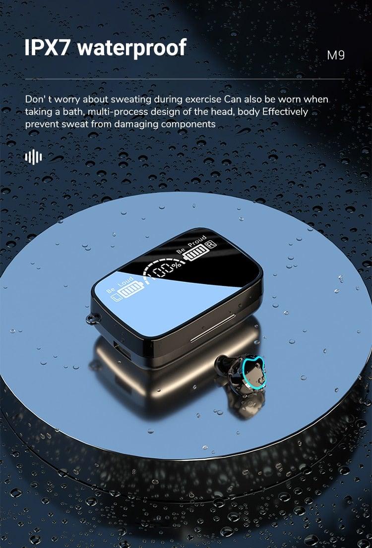 Unisex Lightweight Wireless Headphones Bluetooth 5.1 Headphones Waterproof Sport Earphone Headset Bluetooth Earpiece Sports Headphones Wireless Wearable Music Player Sweatproof Workout Portable Headphones LED Smart Screen Display Design