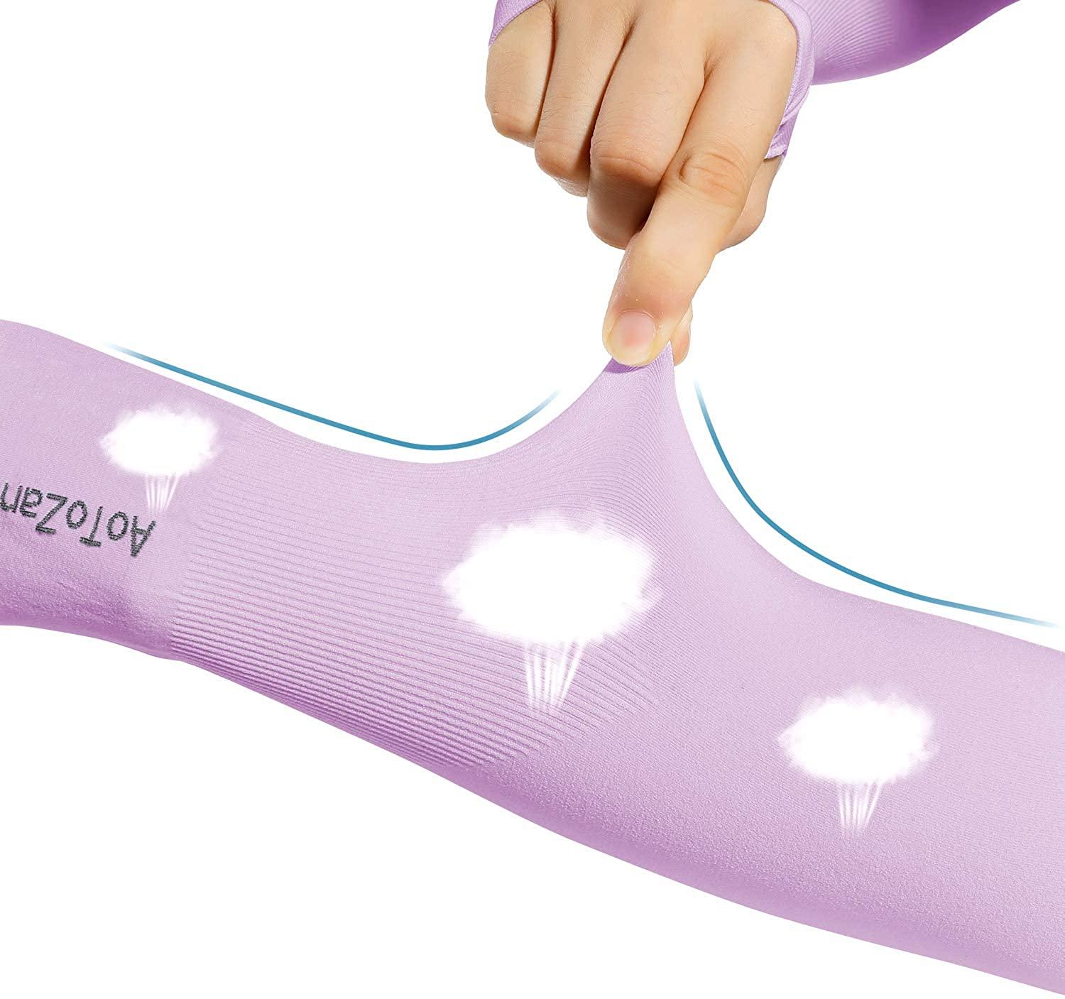 Unisex One Size Compression Cooling Sleeves UV Sun Protection Cooling Arm Sleeves With Thumb Hole Compression Sports Tattoo Cover Up Sleeve For Sports Long Arm Cover Anti-Slip Warmers Outdoor Sports Sunblock Cover