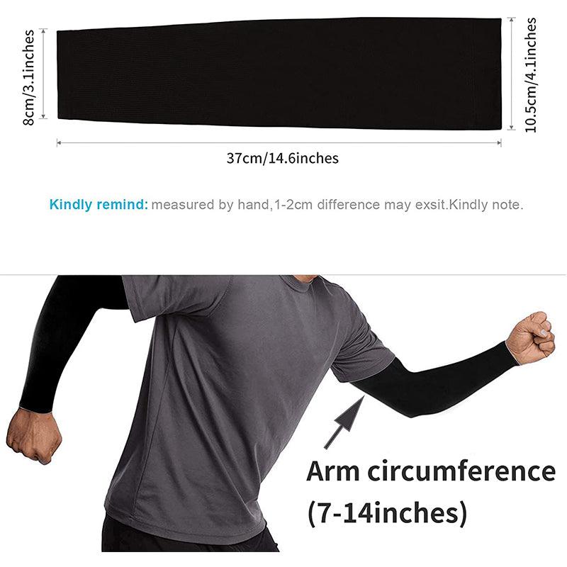 Unisex One Size Compression Cooling Sleeves UV Sun Protection Cooling Arm Sleeves With Thumb Hole Compression Sports Tattoo Cover Up Sleeve For Sports Long Arm Cover Anti-Slip Warmers Outdoor Sports Sunblock Cover