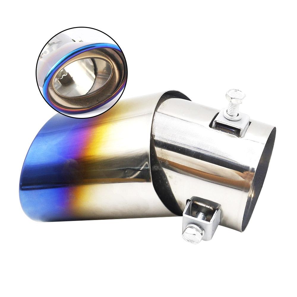 Universal Car Muffler Tip Round Stainless Steel Pipe Chrome Tail Muffler Tip Pipe Silver Exhaust Tail Pipe Diameter Stainless Steel Chrome Effect Car Muffler Tips Car Accessories Muffler Universal Stainless Steel For Cars