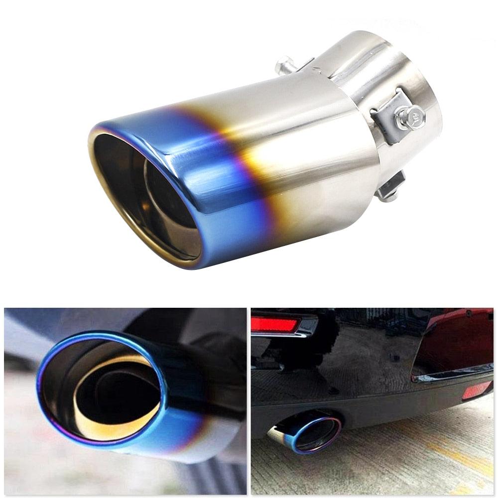 Universal Car Muffler Tip Round Stainless Steel Pipe Chrome Tail Muffler Tip Pipe Silver Exhaust Tail Pipe Diameter Stainless Steel Chrome Effect Car Muffler Tips Car Accessories Muffler Universal Stainless Steel For Cars