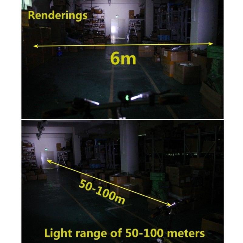 USB Waterproof Bike Light LED Front Bicycle Headlight Dual Lamps Super Bright LED Cycling Bike Light Front Headlight 4 Modes Bikelight Headlamp Rechargeable USB Led Lamp 8000LM