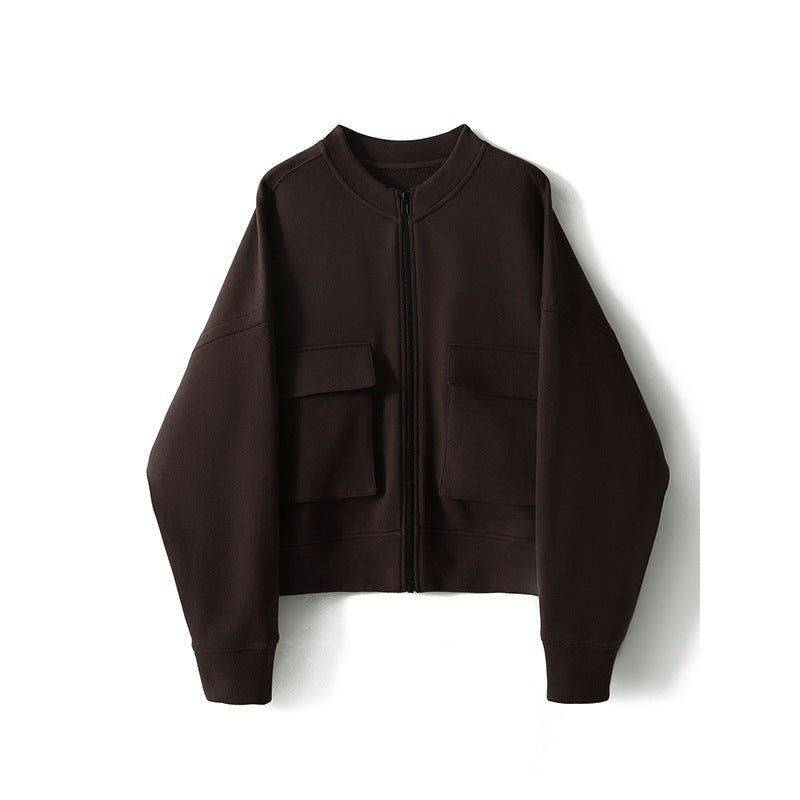 Utility Bomber Jacket | Fleece-Lined Cargo Pocket Jacket(MS245)