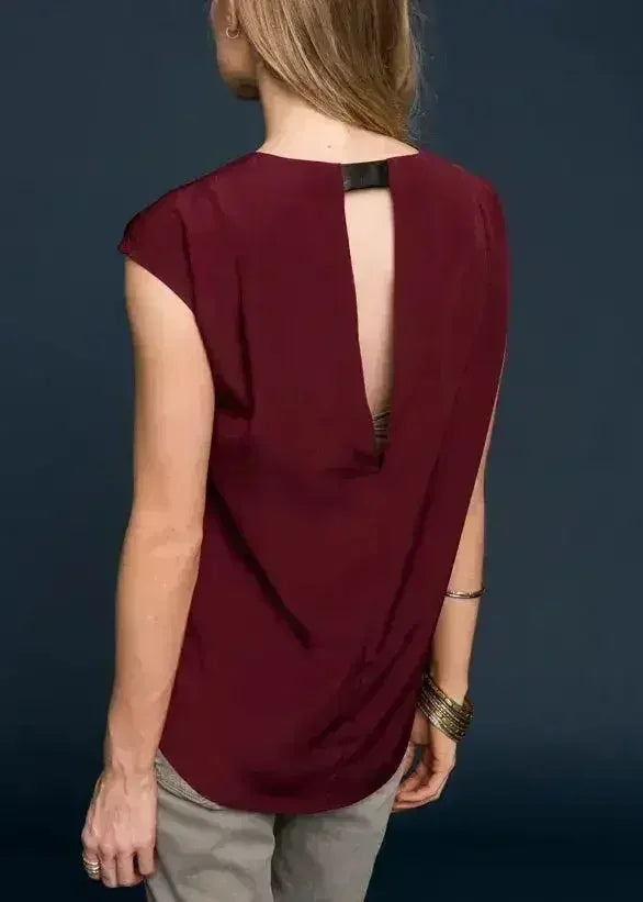 Women's Sleeveless Round Neck Hi Lo Top