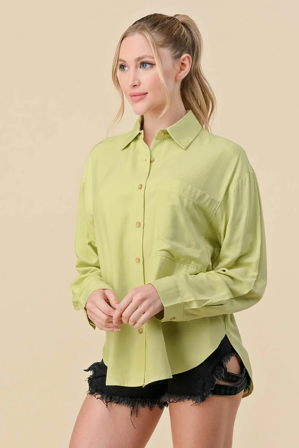 BASIC COLLARED BUTTON DOWN LONG SLEEVES SHIRTS