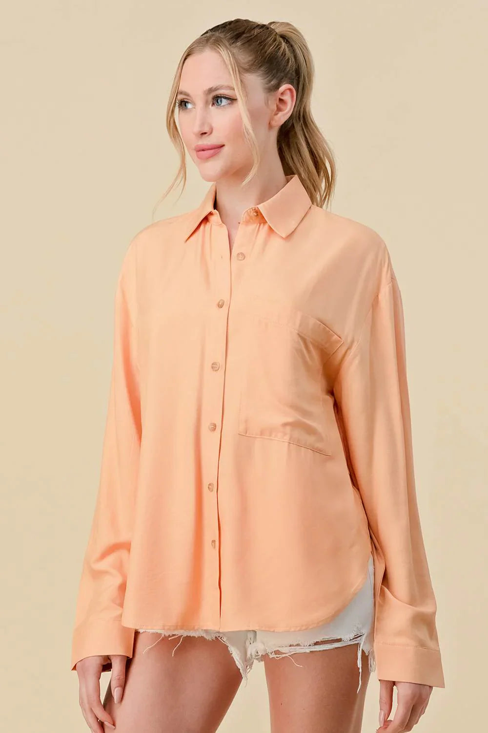BASIC COLLARED BUTTON DOWN LONG SLEEVES SHIRTS