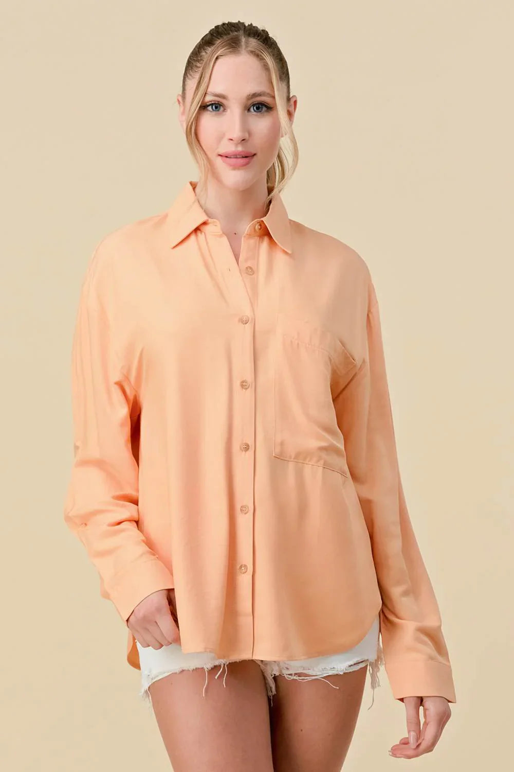 BASIC COLLARED BUTTON DOWN LONG SLEEVES SHIRTS