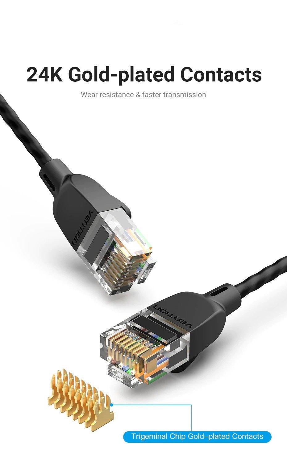 Vention Ethernet Cable Cat6 10Gbps RJ45 Slim Ethernet Patch Cable Cat6 Lan Cable Internet Modem Laptop Router Network Ethernet Cable For Modem PC Laptop Cable