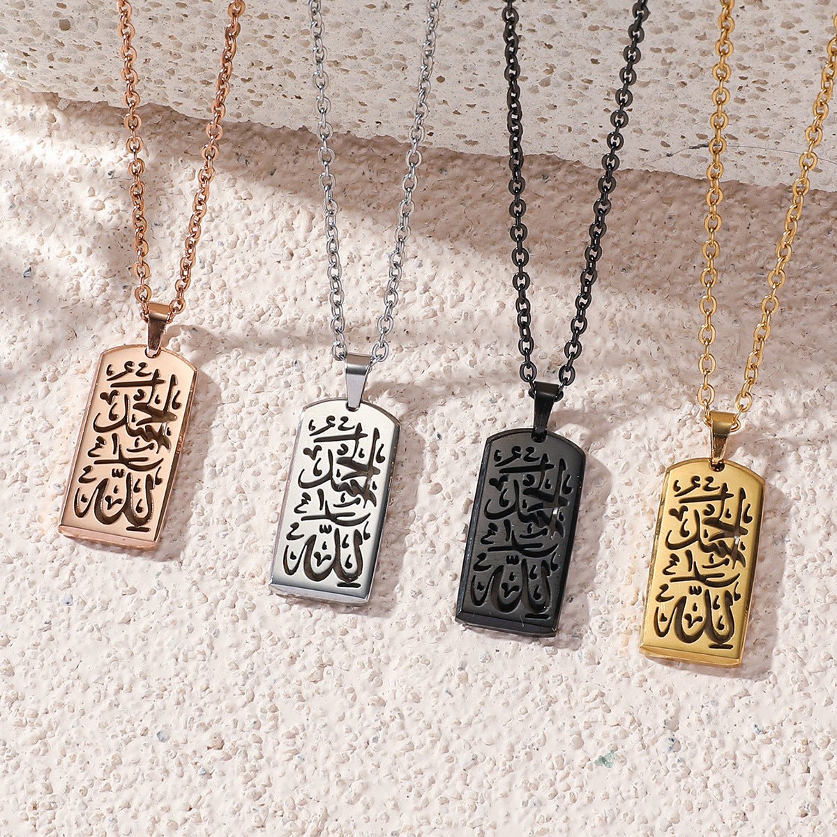 Versatile high-end letter rectangular pendant necklace（MAC228）(WITH GIFT BOX)