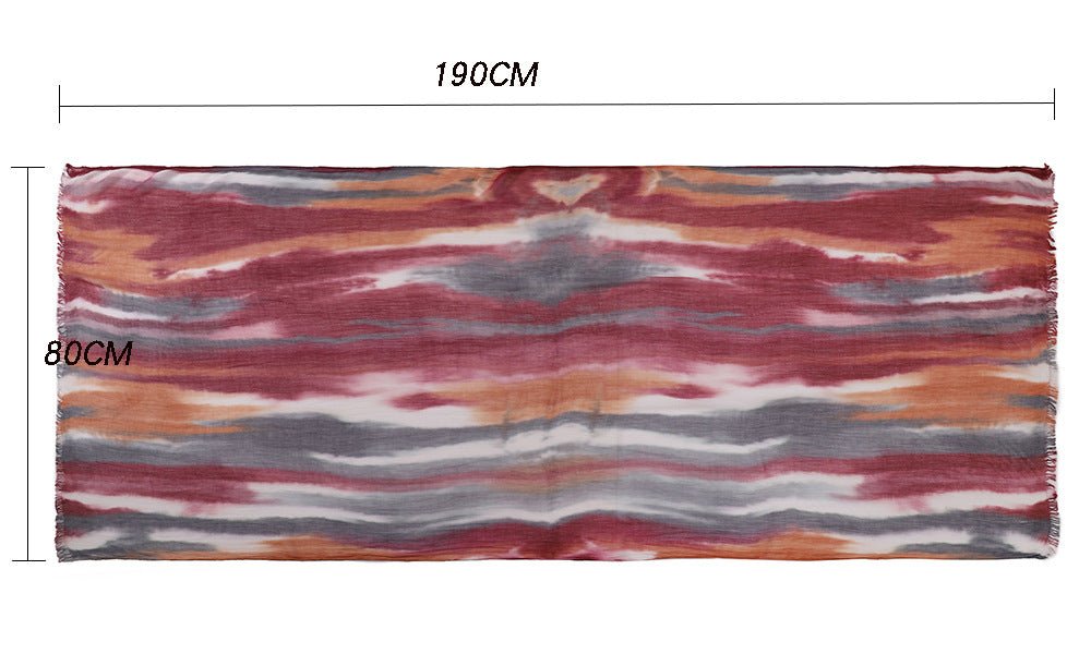 Versatile Printed Striped Pleated Shawl Hijab (MH180)