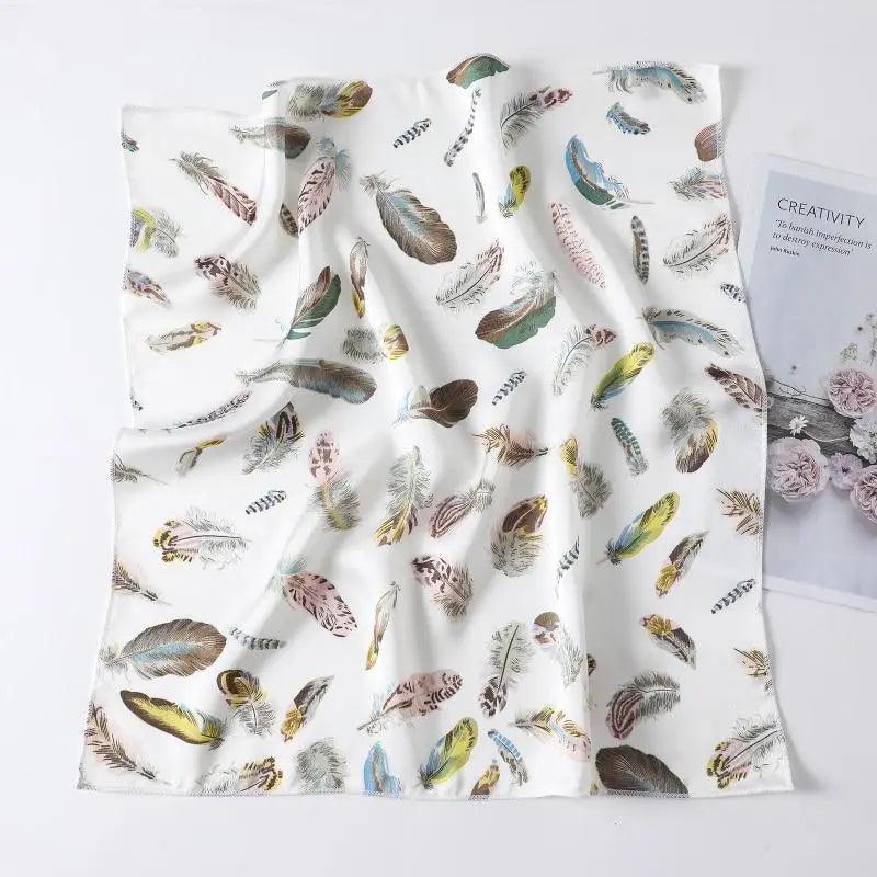 Versatile Square Silk Scarf For Women Fashionable Printed Small Neck Scarfs Office Lady Hair Band Foulard Hand For Female Bandana Shawl