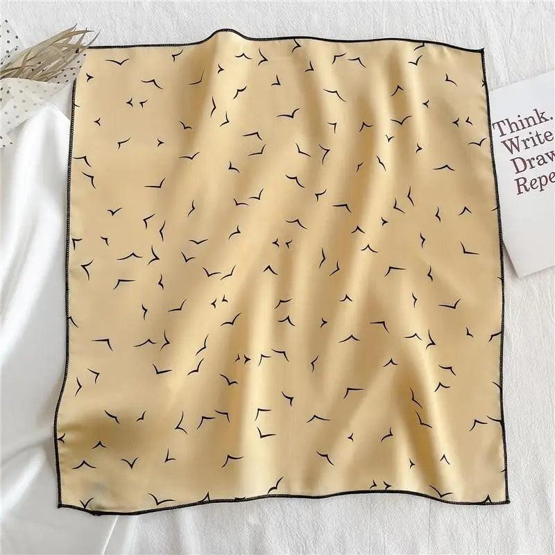 Versatile Square Silk Scarf For Women Fashionable Printed Small Neck Scarfs Office Lady Hair Band Foulard Hand For Female Bandana Shawl